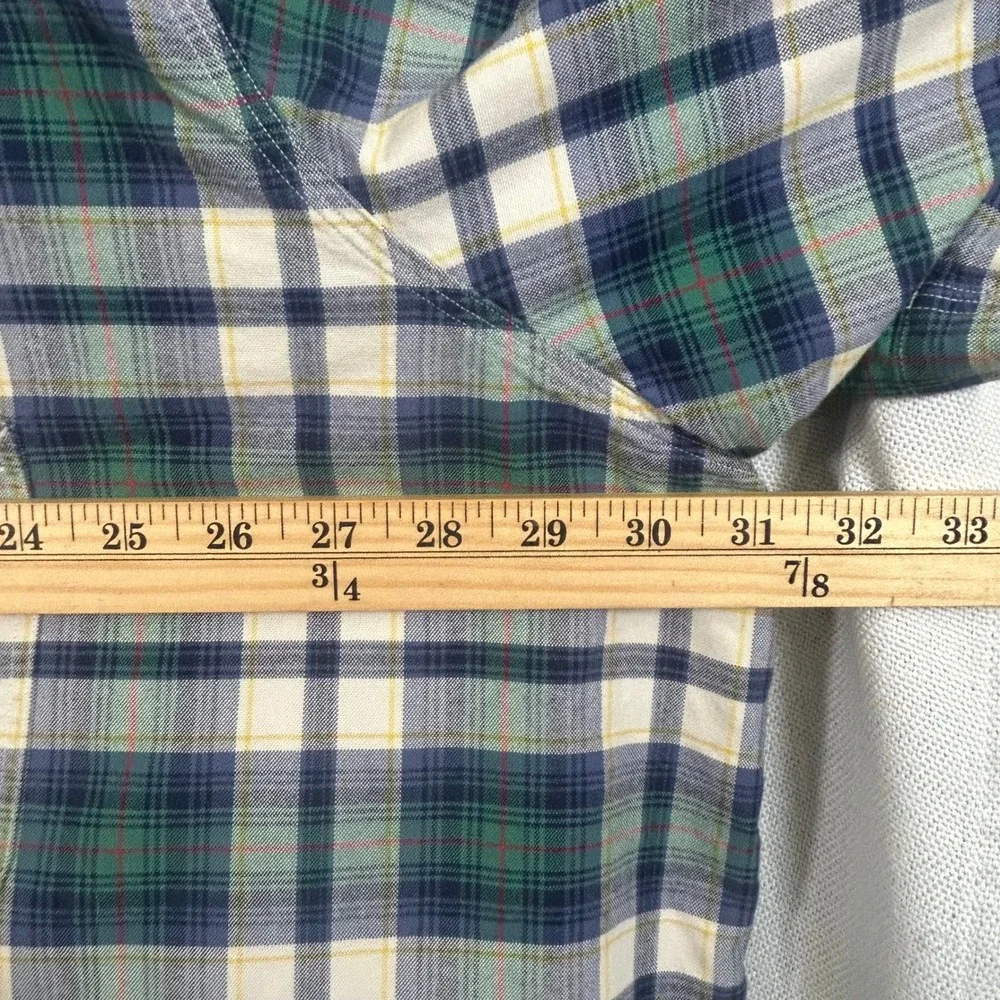 Polo Ralph Lauren Oxford Shirt Mens 3XB Big Tartan Plaid Green Navy Short Sleeve